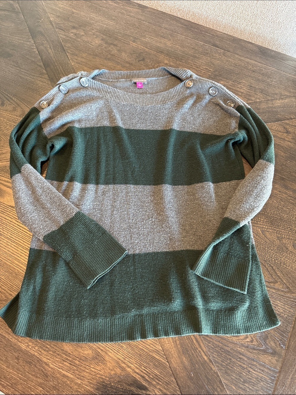 Vince Camuto Charcoal Ribbed Sweater Large